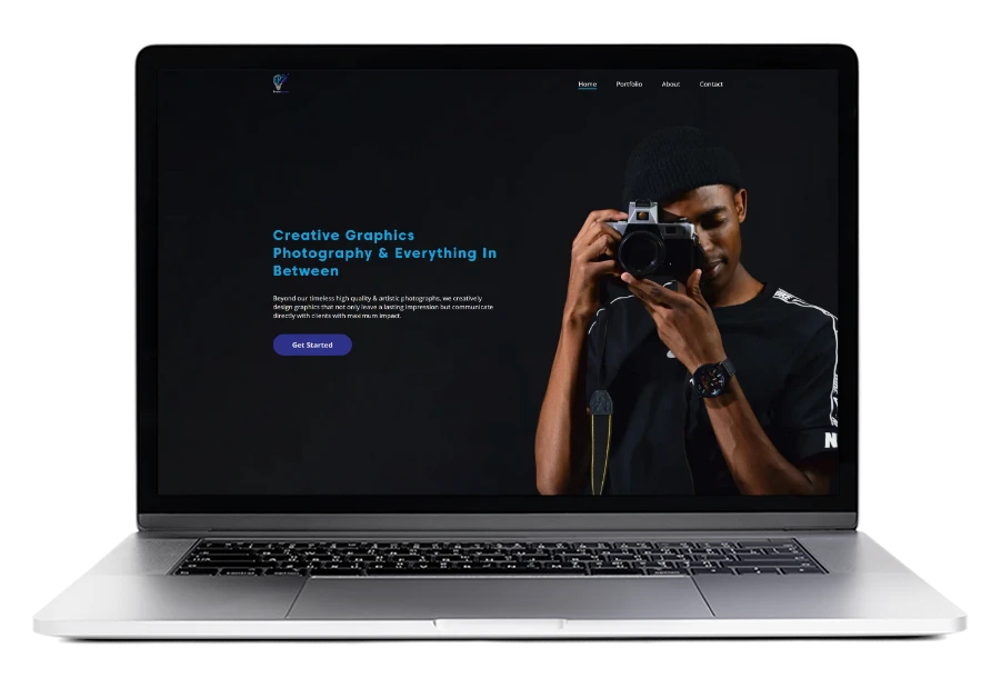 Laptop with website on screen